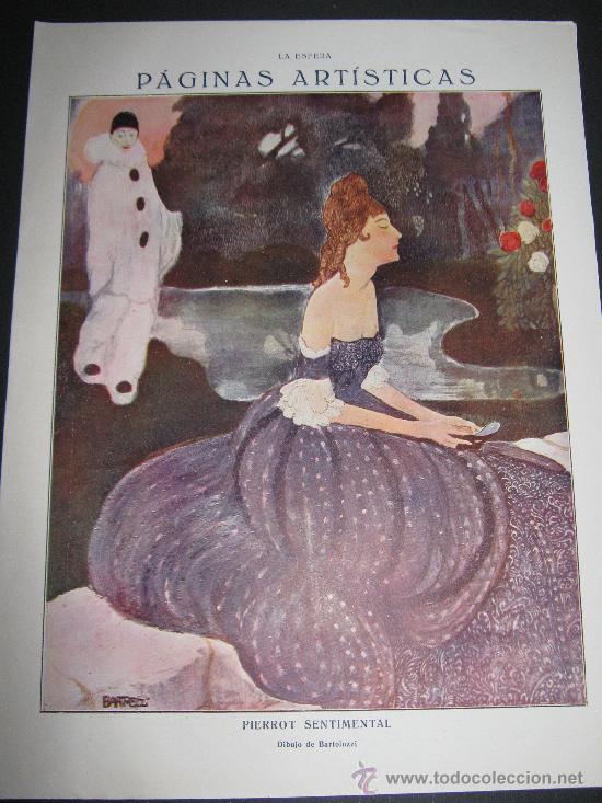 Collection Magazines and Newspapers: RECORTE ORIGINAL DE LA REVISTA LA ESFERA, LAMINA DE ARTISTICA, DIBUJO DE BARTOLOZZI