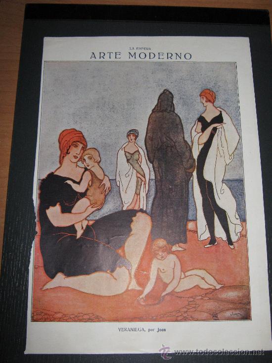 Collection Magazines and Newspapers: RECORTE ORIGINAL DE LA REVISTA LA ESFERA, LAMINA DE ARTISTICA,VERANIEGA POR JOAN