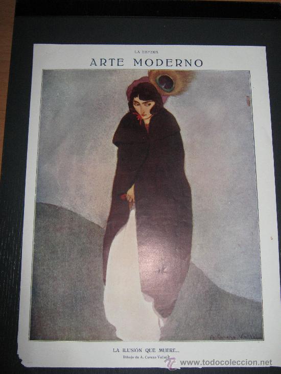 Collection Magazines and Newspapers: RECORTE ORIGINAL DE LA REVISTA LA ESFERA, LAMINA DE ARTISTICA,DIBUJO DE A. CEREZO VALLEJO