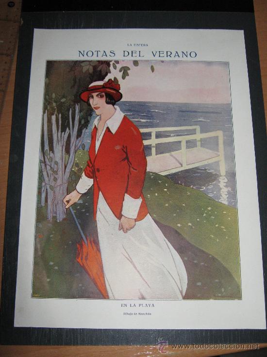 Collection Magazines and Newspapers: RECORTE ORIGINAL DE LA REVISTA LA ESFERA, LAMINA DE ARTISTICA,DIBUJO DE MANCHON