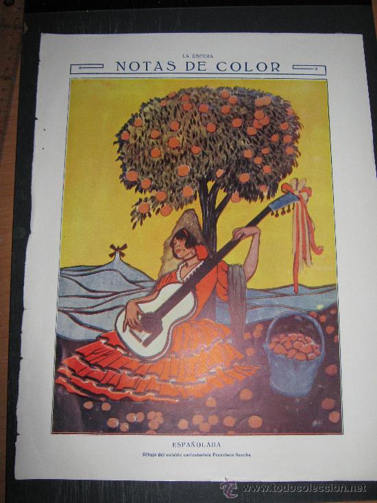 Collection Magazines and Newspapers: RECORTE ORIGINAL DE LA REVISTA LA ESFERA, LAMINA DE ARTISTICA,DIBUJO DE FRANCISCO SANCHA