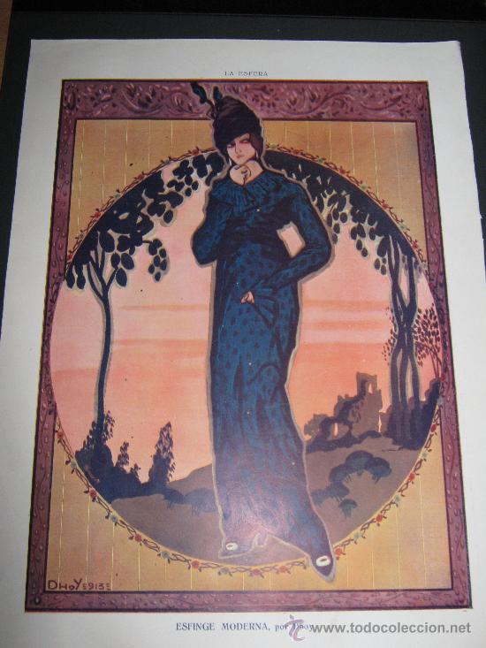 Collection Magazines and Newspapers: RECORTE ORIGINAL DE LA REVISTA LA ESFERA, LAMINA DE ARTISTICA, DIBUJO DE DHOY