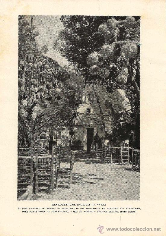 Coleccionismo de revistas y peri&oacute;dicos: * ALBACETE * Casa regional de Levante en la Feria * BARRACA * - 1933