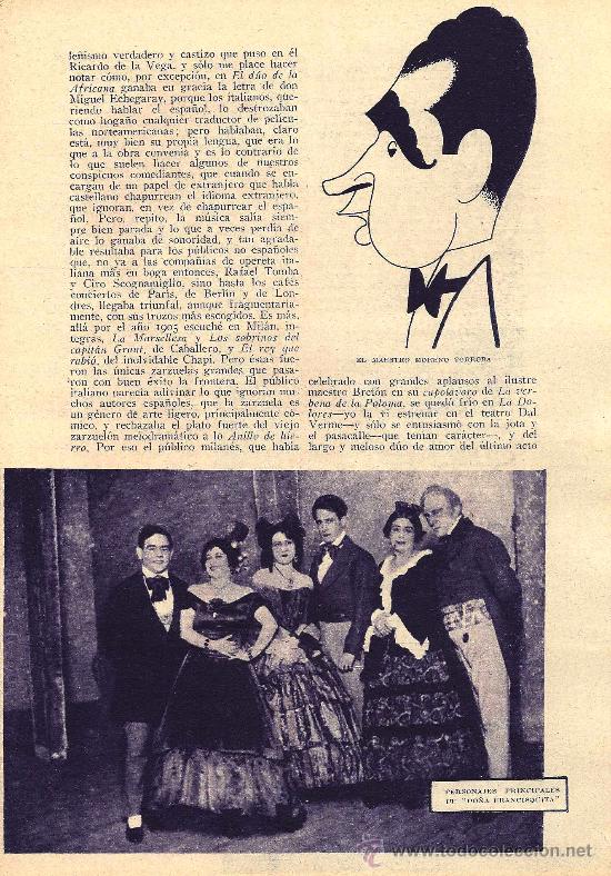 Coleccionismo de revistas y peri&oacute;dicos: * TEATRO * La exportaci&oacute;n de la zarzuela / art&iacute;culo de Felipe Sassone- 1933