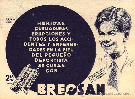 Collezionismo di Riviste e Giornali: Publicidad farmacia: pomada BREOSAN- 1933