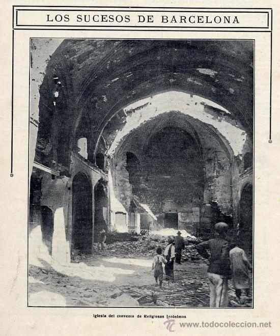 Coleccionismo de Revistas y Peri&oacute;dicos: SEMANA TRAGICA 1909 CONVENTO JERONIMAS   HOJA  REVISTA