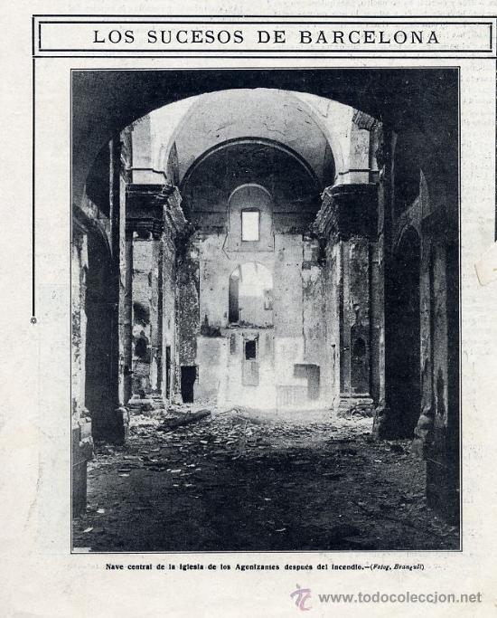 Coleccionismo de Revistas y Peri&oacute;dicos: SEMANA TRAGICA 1909 BARCELONA  IGLESIA AGONIZANTES HOJA REVISTA