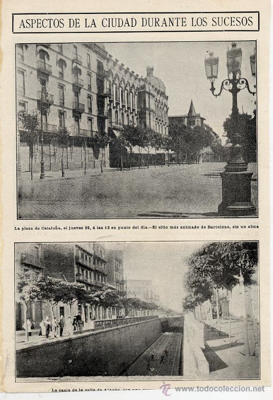 Coleccionismo de Revistas y Peri&oacute;dicos: SEMANA TRAGICA 1909 BARCELONA  ASPECTOS DE LA CIUDAD HOJA REVISTA