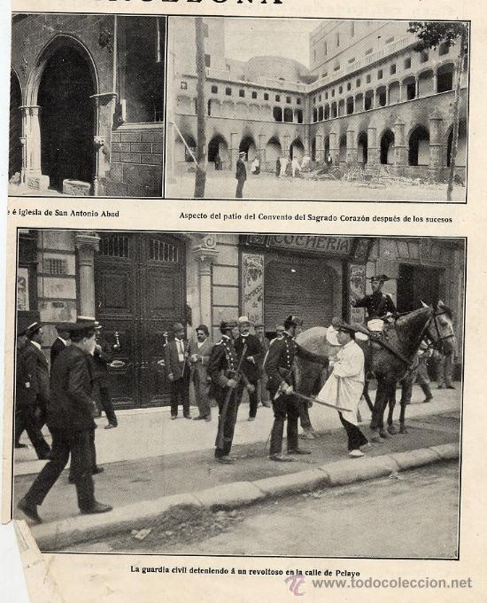 Coleccionismo de Revistas y Peri&oacute;dicos: SEMANA TRAGICA 1909 BARCELONA  CALLE PELAYO HOJA REVISTA