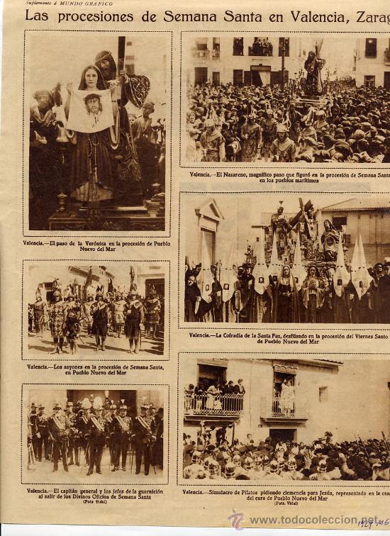 Coleccionismo de Revistas y Peri&oacute;dicos: VALENCIA 1929 SEMANA SANTA FOTOS HOJA REVISTA