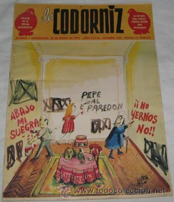 Coleccionismo de Revistas y Peri&oacute;dicos: LA CODORNIZ  N&ordm; 1627, DE 1973