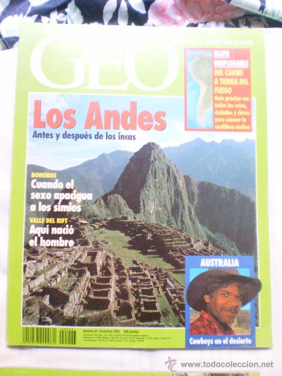 Coleccionismo de revistas y peri&oacute;dicos: REVISTA GEO DICIEMBRE 1993..INCLUYE UN SUPLEMENTO DE LOS ANDES.