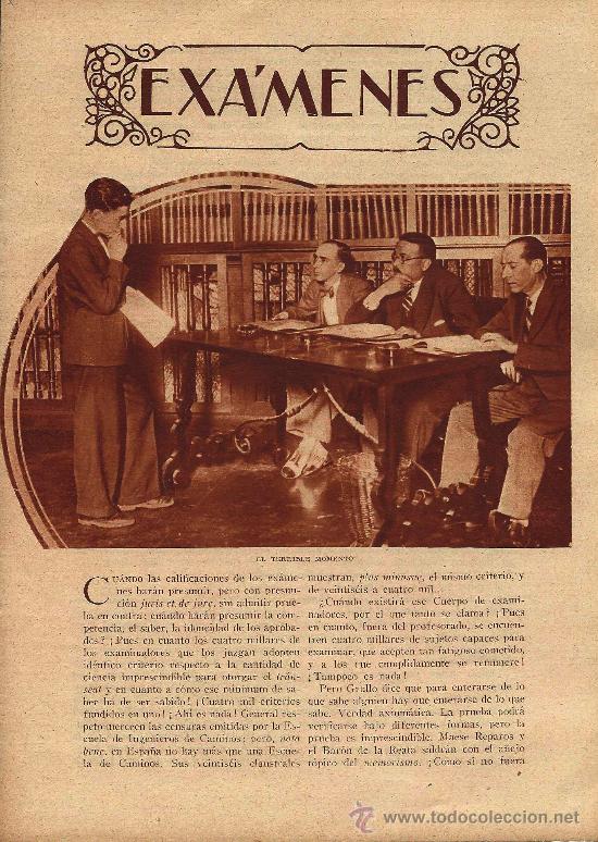 Collezionismo di Riviste e Giornali: * EDUCACI&Oacute;N * Ex&aacute;menes / art&iacute;culo de Alfonso Retortillo y Tornos - 1933