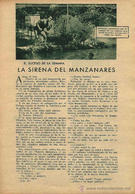 Colecionismo de Revistas e Jornais: La sirena del Manzanares / suceso narrado por Leandro Blanco- 1933