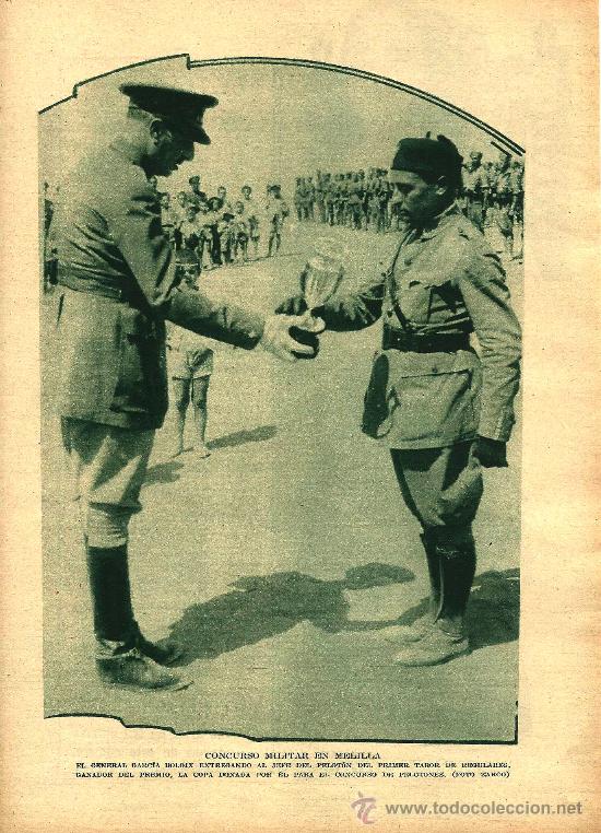 Coleccionismo de revistas y peri&oacute;dicos: * MELILLA * Concurso militar: General Garc&iacute;a Boloix entrega el premio a Regulares- 1933