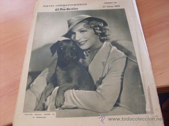 Coleccionismo de Revistas y Peri&oacute;dicos: JUEVES CINEMATOGRAFICOS EL DIA GRAFICO N&ordm; 387 27 JUNIO 1935 (GERTRUDE MICHAEL DOROTHY JORDAN) COIB77
