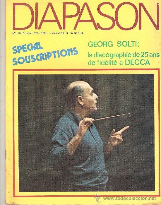 Coleccionismo de Revistas y Peri&oacute;dicos: REVISTA , DIAPASON N&ordm; 170 OCTUBRE 1972