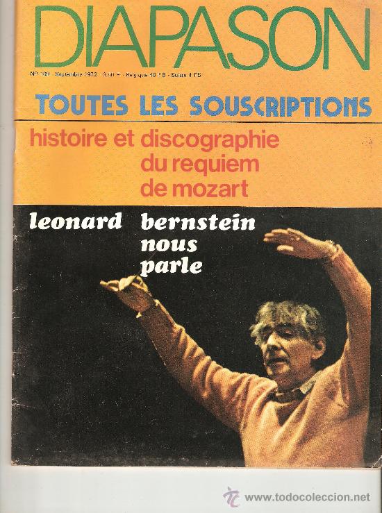 Coleccionismo de Revistas y Peri&oacute;dicos: REVISTA, DIAPASON N&ordm; 169 SEPTEMBRE 1972
