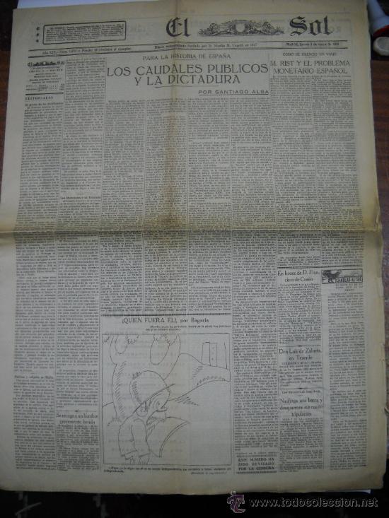 Diario El Sol 8 de mayo de 1930 Se vende una foto de Bagalia