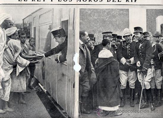 Sammeln von Zeitschriften und Zeitungen: MARRUECOS 1911  EL REY EN EL RIF 2 HOJAS REVISTA