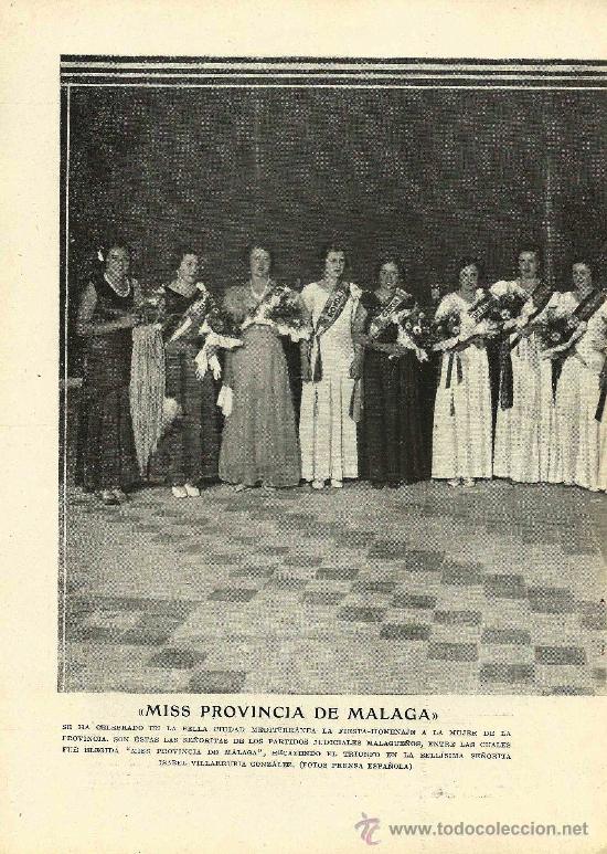 Coleccionismo de revistas y peri&oacute;dicos: * MISSES * Miss provincia de M&aacute;laga - 1933