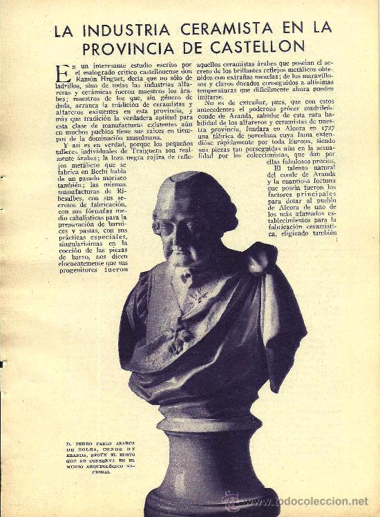 Collezionismo di Riviste e Giornali: * CASTELL&Oacute;N * CER&Aacute;MICA * ALCORA * La industria ceramista -1933