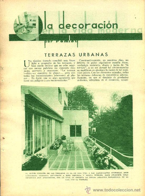 Coleccionismo de revistas y peri&oacute;dicos: * ARQUITECTURA * DECORACI&Oacute;N * Terrazas urbanas-1933