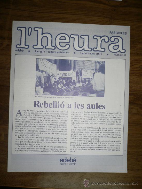 Sammeln von Zeitschriften und Zeitungen: FASCICLE L'HEURA N&Uacute;M. 8 EDEB&Eacute;
