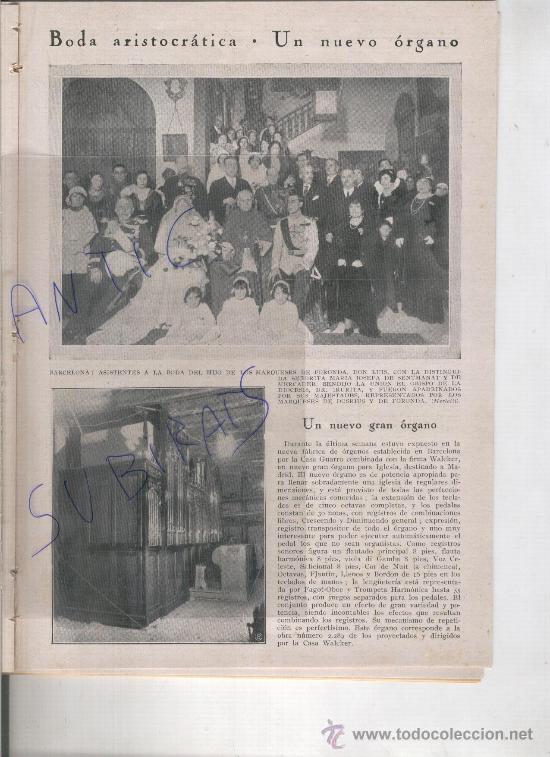 Collezionismo di Riviste e Giornali: REVISTA. A&Ntilde;O 1931.BODA .MARQUESES DE FORONDA.MARQUESE DE DOSRIUS.JOSEFA DE SENTMANAT. HOCKEY.TENIS .