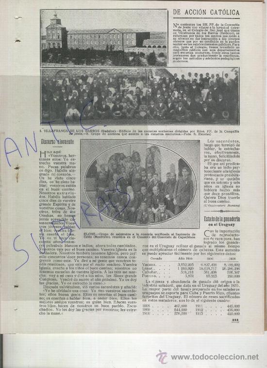 Coleccionismo de revistas y peri&oacute;dicos: REVISTA 1916 VILLAFRANCA DE LOS BARROS BADAJOZ ELCHE SANTUARIO DE ORITO.MONFORTE.BEGO&Ntilde;A tortosa