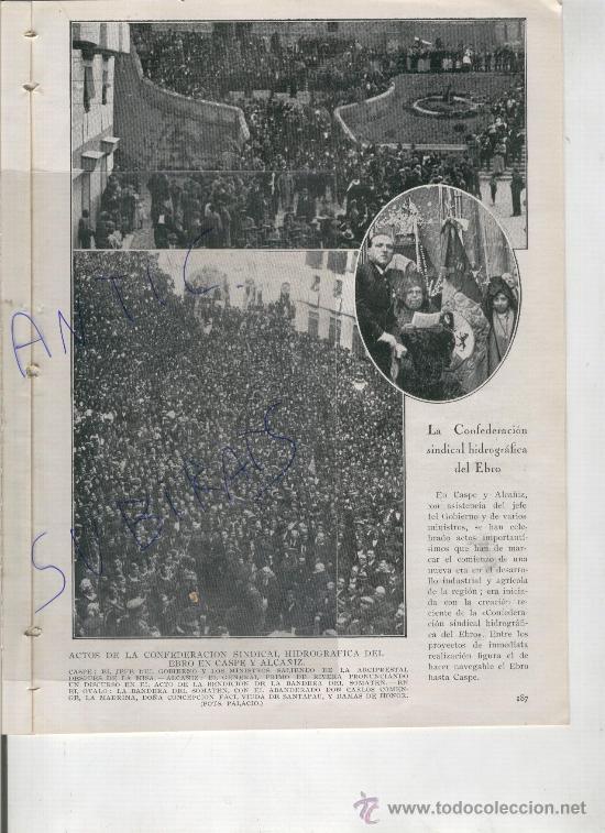 Coleccionismo de revistas y peri&oacute;dicos: REVISTA A&Ntilde;O 1926 CONFEDERACION SINDICAL HIDROGRAFICA DEL EBRO CASPE ALCA&Ntilde;IZ FOTOS