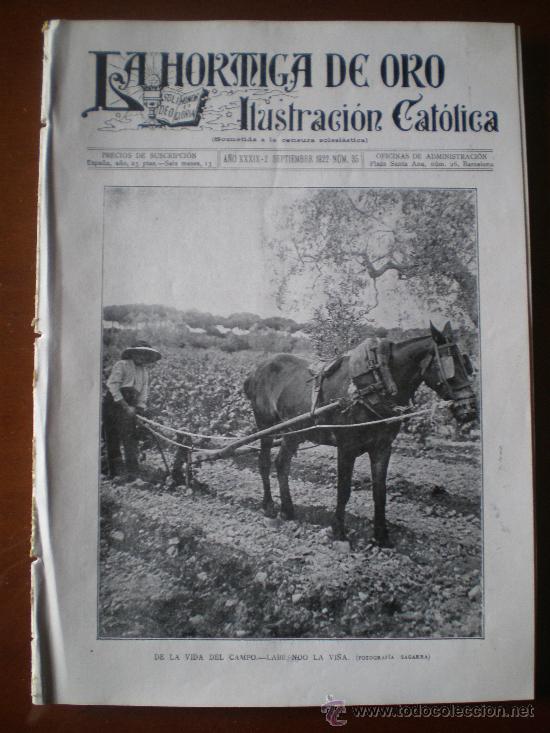 Coleccionismo de revistas y peri&oacute;dicos: LA HORMIGA DE ORO n&ordm; 35 (2/9/22) MARQUES DE CERRALBO CLAFELL MENDARO DEVA SANTANDER ROMA VILAMAR