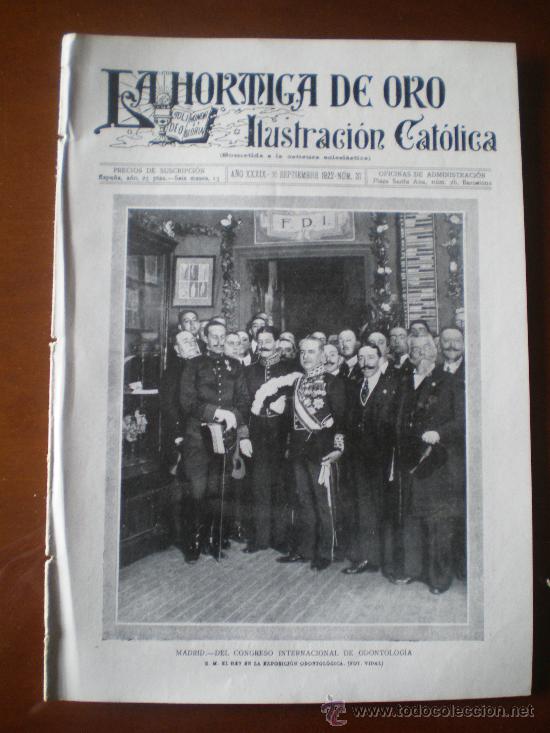Coleccionismo de revistas y peri&oacute;dicos: LA HORMIGA DE ORO N&ordm; 37 (16/9/22)  EIBAR ROMA ODONTOLOGIA JUAN SEBASTIAN DEL CANO VALLVIDRERA