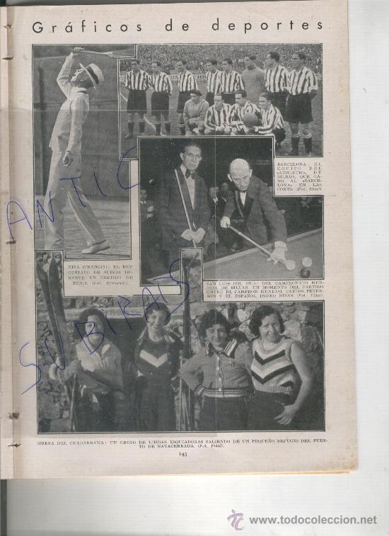 Coleccionismo de revistas y peri&oacute;dicos: REVISTA 1932 ESQUI DEPORTE FEMENINO EN LA SIERRA DE GUADARRAMA.BILLAR.C.PETERSON.ISIDRO RIBAS. USA.