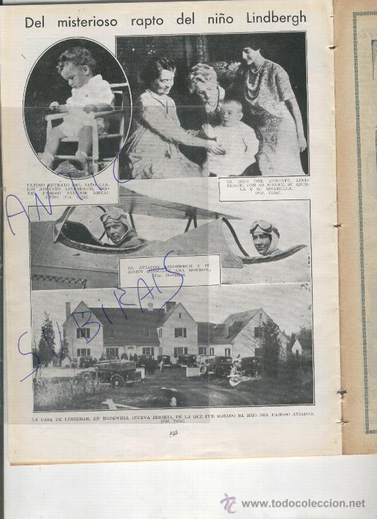 Coleccionismo de Revistas y Peri&oacute;dicos: REVISTA. A&Ntilde;O 1932. AVIACION.FOTOS DE LINDBERGH.RAPTO DE SU HIJO. ANA MORROW. HOPEWELL.NUEVA JERSEY.