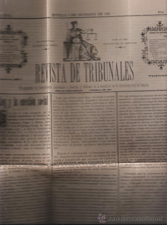 Sammeln von Zeitschriften und Zeitungen: Revista de Tribunales n&ordm; 1.221. Sevilla 9 de Diciembre de 1902.