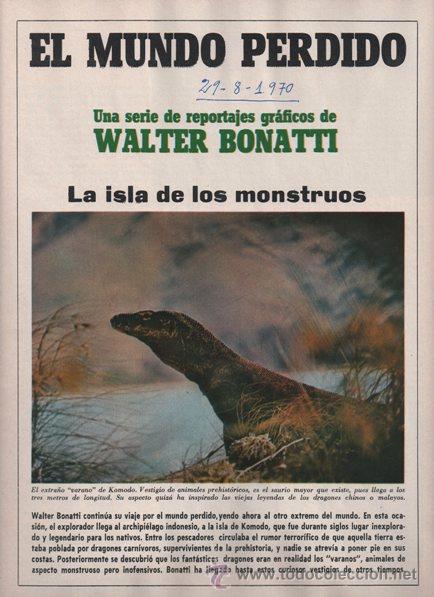 Coleccionismo de revistas y peri&oacute;dicos: FASC&Iacute;CULO. EL MUNDO PERDIDO. WALTER BONATTI. LA ISLA DE LOS MONSTRUOS. 1970. KOMODO.