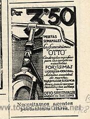 Coleccionismo de revistas y peri&oacute;dicos: CICLISMO 1928 BICICLETAS OTTO RETAL HOJA REVISTA