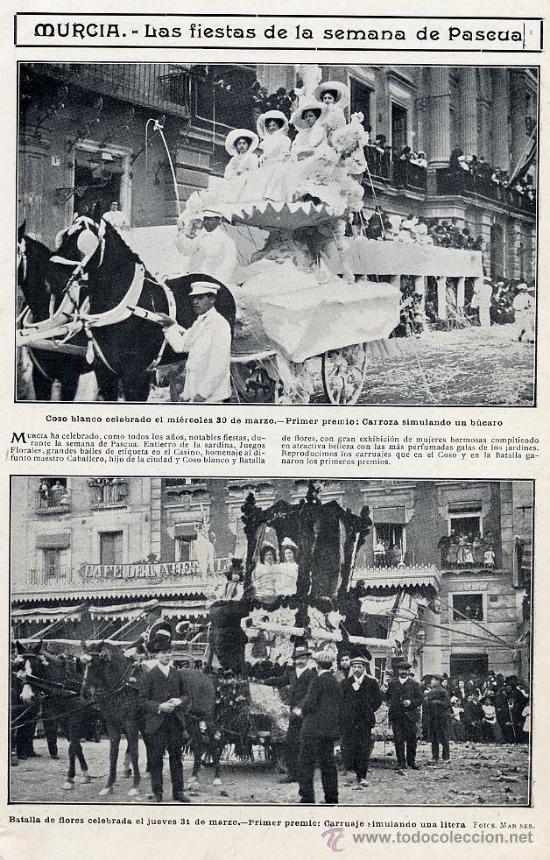 Coleccionismo de Revistas y Peri&oacute;dicos: MURCIA 1910 SEMANA DE PASCUA HOJA REVISTA