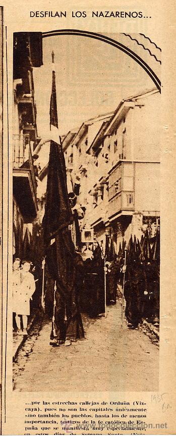 Coleccionismo de Revistas y Peri&oacute;dicos: ORDU&Ntilde;A 1935 VIZCAYA SEMANA SANTA RETAL HOJA REVISTA