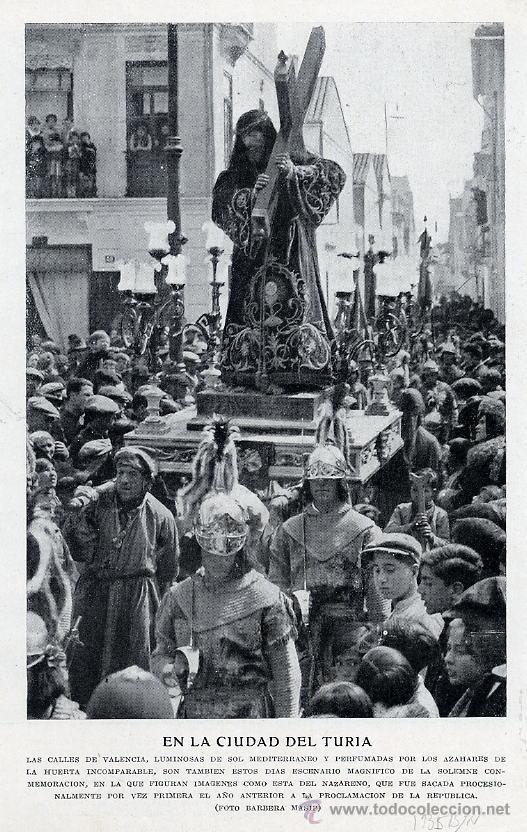 Coleccionismo de Revistas y Peri&oacute;dicos: VALENCIA 1935 SEMANA SANTA CRISTO NAZARENO HOJA REVISTA