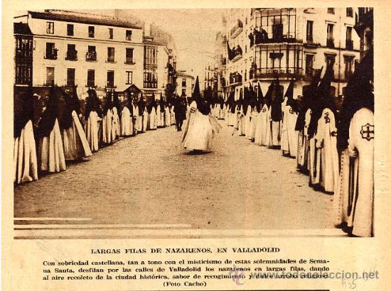 Coleccionismo de Revistas y Peri&oacute;dicos: VALLADOLID 1935 SEMANA SANTA  NAZARENOS  RETAL HOJA REVISTA