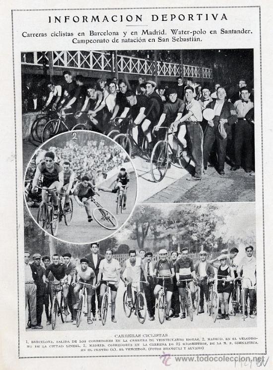 Coleccionismo de revistas y peri&oacute;dicos: CICLISMO 1924 MADRID 2 VCARRERAS HOJA REVISTA