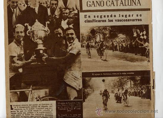 Coleccionismo de revistas y peri&oacute;dicos: CICLISMO  1949  CAMPEONATO DE ESPA&Ntilde;A GANO CATALU&Ntilde;A HOJA REVISTA