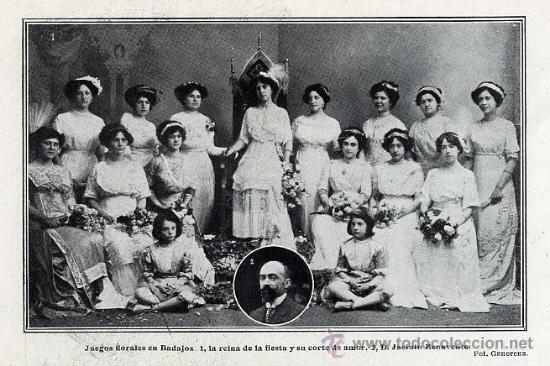 Coleccionismo de Revistas y Peri&oacute;dicos: BADAJOZ 1911 JUEGOS FLORALES JACINTO BENAVENTE Y REINA RETAL HOJA REVISTA