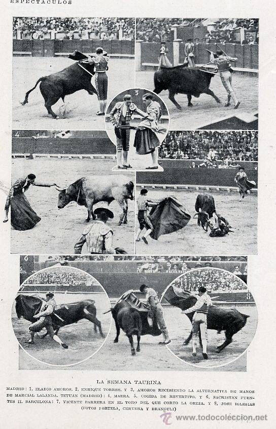 Coleccionismo de Revistas y Peri&oacute;dicos: TOROS 1929 SEMANA TAURINA  AMOROS-BARRERA JOSE IGLESIAS HOJA REVISTA