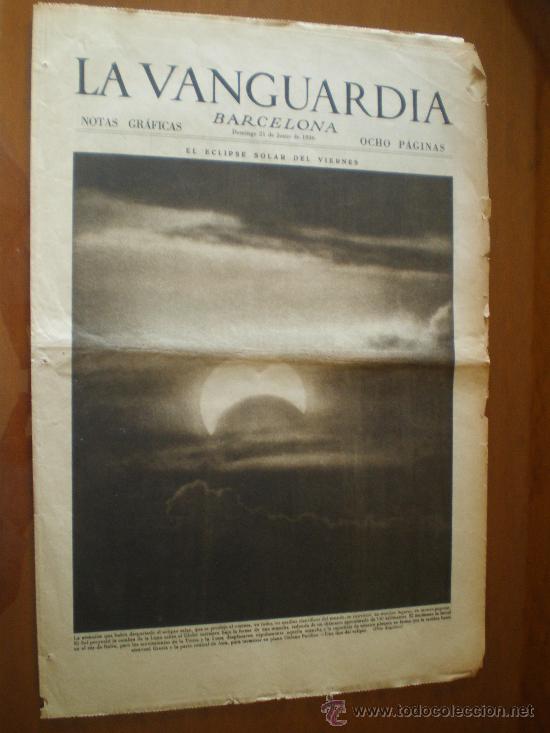 Coleccionismo de revistas y peri&oacute;dicos: LA VANGUARDIA (21/06/36) ECLIPSE BOXEO JOE LPUIS CICLISMO VALLS TARRAGONA BARCELONA PESCA ASCOT