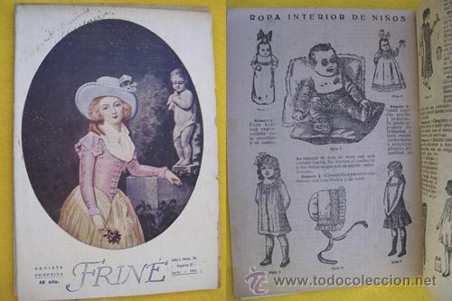 Coleccionismo de Revistas y Peri&oacute;dicos: FRIN&Eacute;. A&ntilde;o I. N&uacute;m. 20. Junio 1918 - LA MODA DE LA SEMANA. Revista Femenina Popular