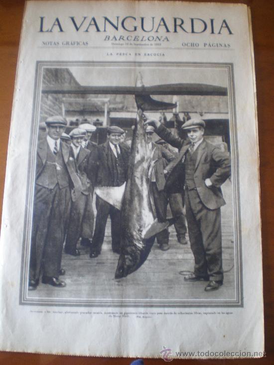 Coleccionismo de revistas y peri&oacute;dicos: LA VANGUARDIA (24/9/33) TARRAGONA ZARAGOZA BARCELONA BOXEO LASARTE FORD CICLISMO CLUB NATACION