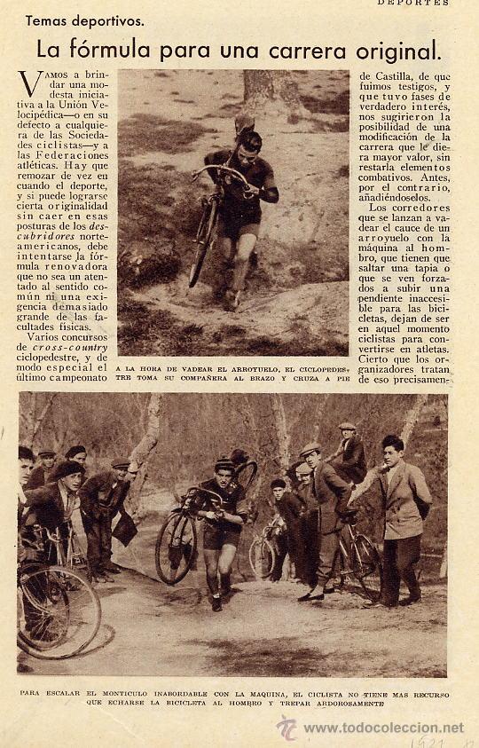 Coleccionismo de revistas y peri&oacute;dicos: CICLISMO 1931 CROSS  2 HOJAS REVISTA